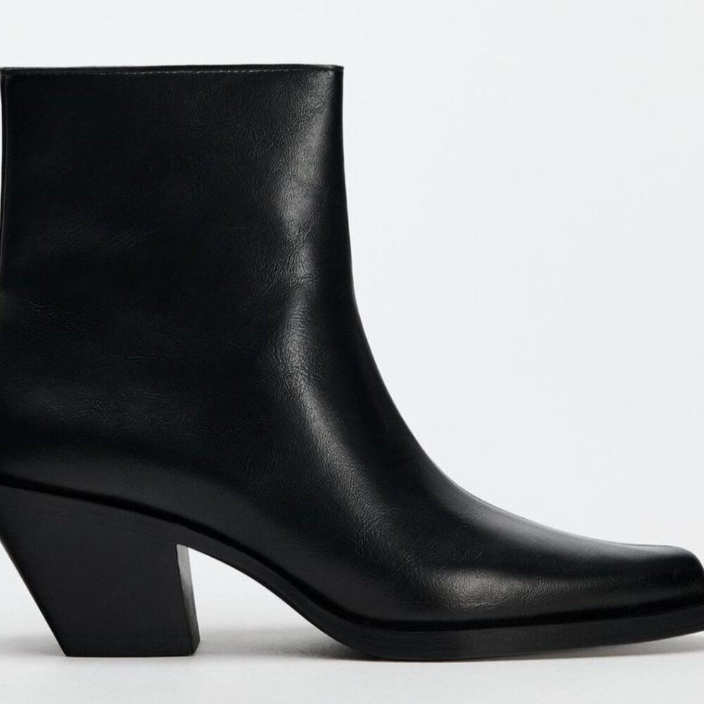 ZARA HEELED COWBOY ANKLE BOOTS - SIZE US 6 - EUR 36